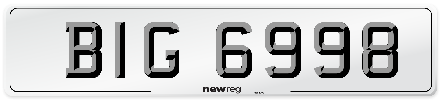 BIG 6998 Number Plate from New Reg